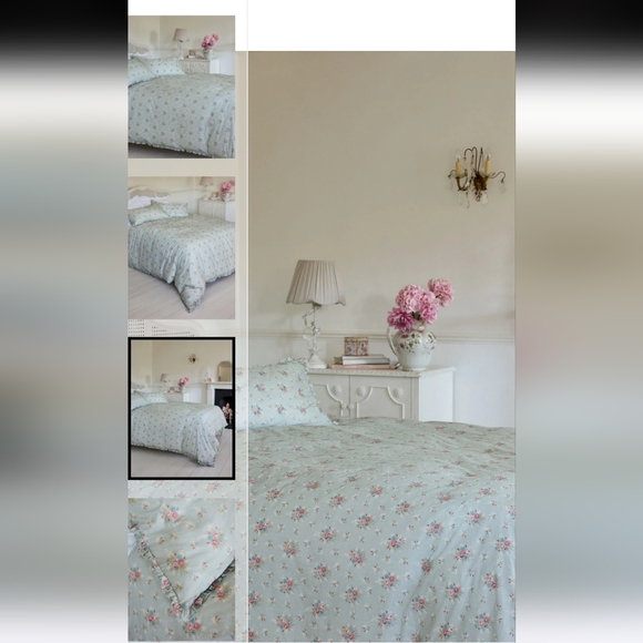 Lily Rose Duvet Cover Set Blue - Simply Shabby Chi - Picture 13 of 13